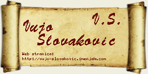 Vujo Slovaković vizit kartica